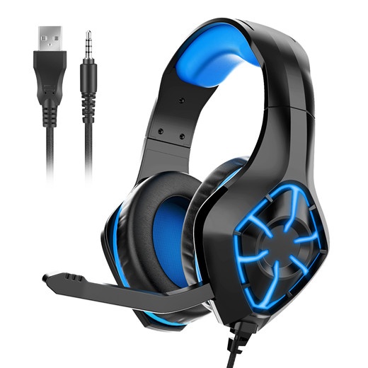 Wired gaming headset with RGB light