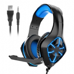 Wired gaming headset with RGB light